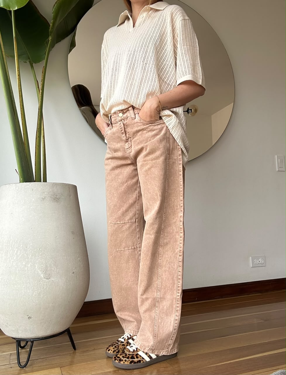 Camisa Polo Tejida Crudo