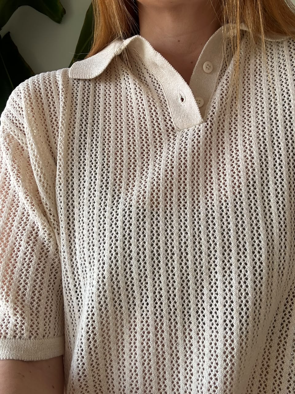 Camisa Polo Tejida Crudo