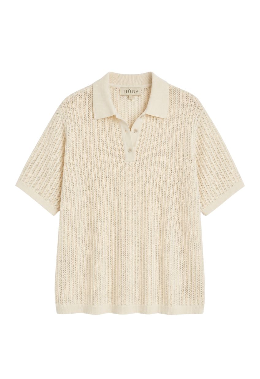 Camisa Polo Tejida Crudo