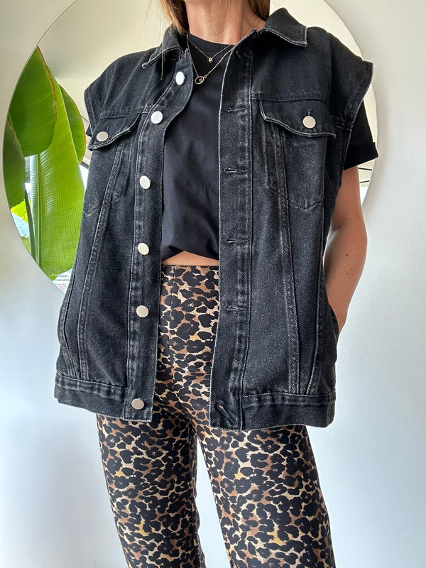 Chaleco Jean Vintage Negro