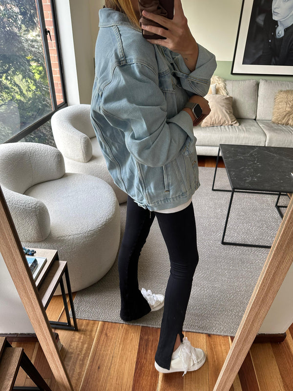 Chaqueta Jean Vintage azul hielo