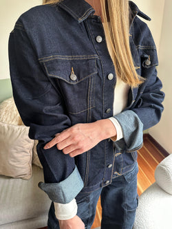 Chaqueta Jean Vintage azul oscuro