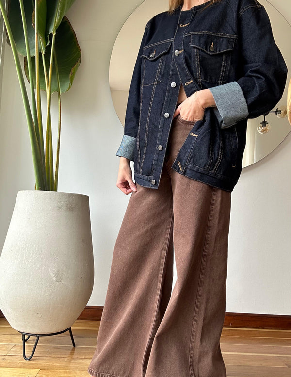 Chaqueta Gaia jean azul oscuro