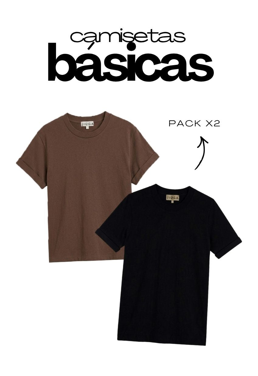 Pack Camisetas x  Cafe claro / Negra