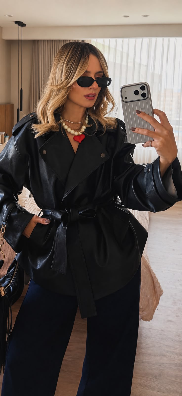 Chaqueta Biker Bow